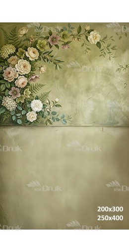 Tło fotograficzne „Oliwkowa kompozycja kwiatowa w stylu vintage” | 4091